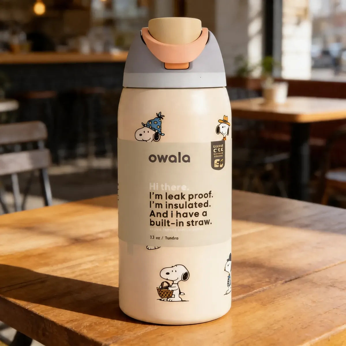 Termo Edicion Especial Snoopy Beige -  Freesip 32 Oz México | Hopli